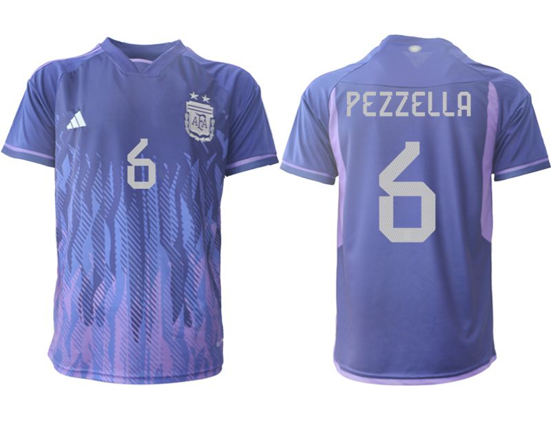 Men 2022 World Cup National Team Argentina away aaa version purple #6 Soccer Jersey->->Soccer Country Jersey